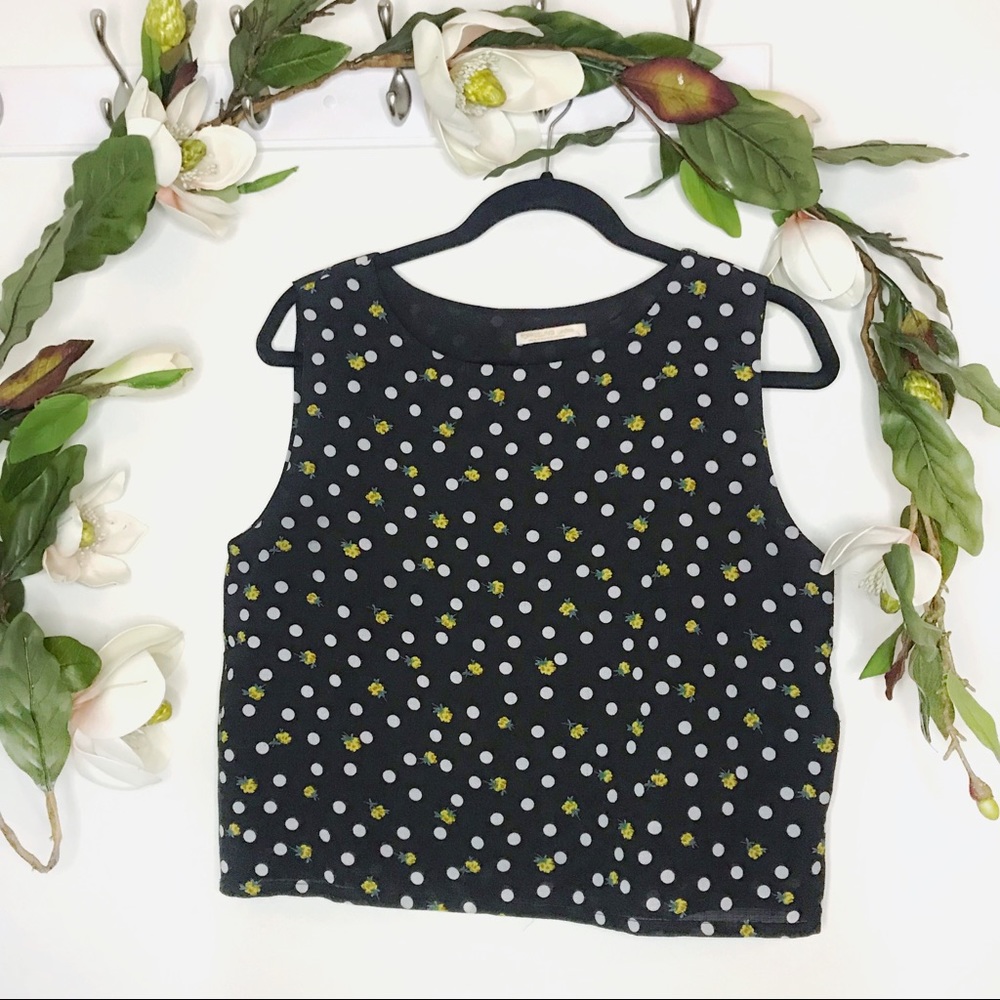 Polk-A-Dot black and white tank